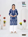 Messi By Blue Hills Rayon Thread Work Kurti With Bottom Size Combo
